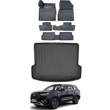 Chery Tiggo 8 7 Kişilik 2023 Model Bagaj Havuzu Araca Özel Siyah Paspas Takımı