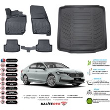 Skoda Superb 2024 Model Esnek Bagaj Havuzu Araca Özel Siyah Paspas Takımı