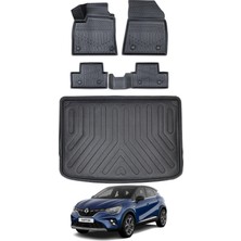 Renault Captur 2019 Model Üst Bagaj Havuzu Araca Özel Siyah Paspas Takımı