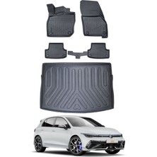Volkswagen Golf 8 Otomatik 2022 Model Üst Bagaj Havuzu Araca Özel Siyah Paspas Takımı