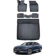 Volvo S90 2020 Model Bagaj Havuzu Araca Özel Siyah Paspas Takımı