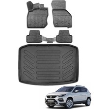 Seat Ateca 4x4 2018 Model Bagaj Havuzu+Araca Özel Üretim 3D Havuzlu Paspas