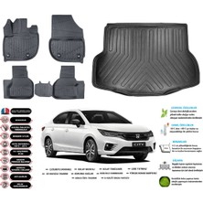 Honda City 2022 Model Esnek Bagaj Havuzu Paspası Araca Özel Siyah Kokusuz Paspas Takımı