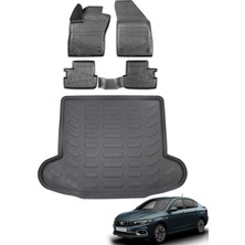 Fiat Egea Sedan 2024 Model Bagaj Havuzu+Araca Özel Üretim 3D Havuzlu Paspas