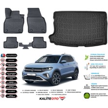 Volkswagen T-Cross 2019 Model Üst Esnek Bagaj Havuzu Araca Özel Siyah Paspas Takımı