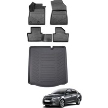 Citroen C-Elysee 2017 Model Bagaj Havuzu+Araca Özel Üretim 3D Havuzlu Paspas Takımı