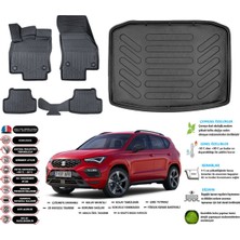 Seat Ateca 4x4 2023 Model Esnek Bagaj Havuzu Paspası Araca Özel Siyah Kokusuz Paspas Takımı