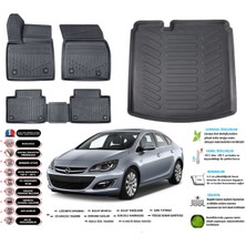 Opel Astra J Sedan 2011 Model Esnek Bagaj Havuzu Araca Özel Siyah Paspas Takımı