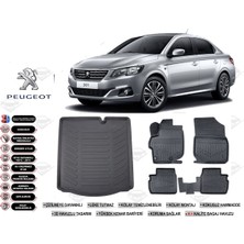 Peugeot 301 2021 Model Bagaj Havuzu Araca Özel Siyah Kokusuz Havuzlu Paspas Takımı