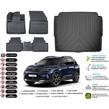 Citroen C5 Aircross 2024 Model Alt Esnek Bagaj Havuzu Araca Özel Siyah Paspas Takımı