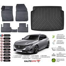 Peugeot 308 2022 Model Esnek Bagaj Havuzu Araca Özel Siyah Paspas Takımı