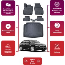 Skoda Scala 2021 Model Bagaj Havuzu+4d Araca Özel Havuzlu Paspas Takımıı Maxii