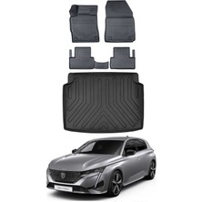 Peugeot 308 2025 Model Bagaj Havuzu Araca Özel Siyah Paspas Takımı