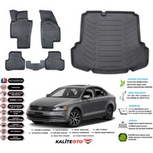 Volkswagen Jetta 2011 Model Cepli Esnek Bagaj Havuzu Araca Özel Siyah Paspas Takımı