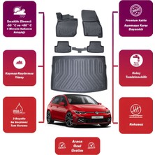 Volkswagen Golf 8 2021 Model Üst Bagaj Havuzu+4d Araca Özel Havuzlu Paspas Takımıı Maxii