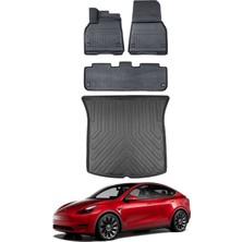 Tesla Model Y 2019 Model Bagaj Havuzu Araca Özel Siyah Paspas Takımı