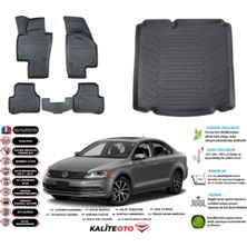 Volkswagen Jetta 2011 Model Cepsiz Esnek Bagaj Havuzu Araca Özel Siyah Paspas Takımı