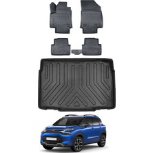 Citroen C3 Aircross 2023 Model Alt Kademe Bagaj Havuzu Araca Özel Siyah Paspas Takımı
