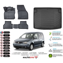 Volkswagen Caddy 2007 Model Esnek Bagaj Havuzu Araca Özel Siyah Paspas Takımı