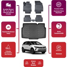 Opel Crossland 2020 Model Alt Bagaj Havuzu+4d Araca Özel Havuzlu Paspas Takımıı Maxii