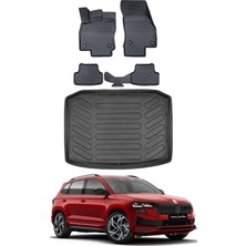 Skoda Karoq 2025 Model Bagaj Havuzu Araca Özel Siyah Paspas Takımı