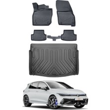 Volkswagen Golf 8 Manuel 2025  Model Alt Bagaj Havuzu Araca Özel Siyah Paspas Takımı