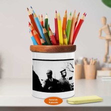 Asilmeydan Etrafına Bakan Atatürk Ahşap Seramik Kalemlik -Ataturk (1205)