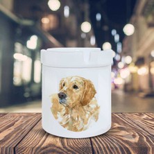 Asilmeydan Çizimsel Küllük Golden Sevimli Köpek Baskılı Kül Tablası KL-206