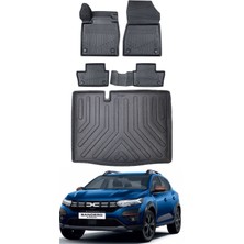 Dacia Sandero 2023 Model Bagaj Havuzu Araca Özel Siyah Paspas Takımı