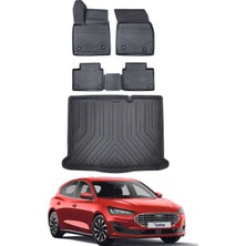 Ford Focus 5 Hatchback 2019 Model Stepneli Bagaj Havuzu Araca Özel Siyah Paspas Takımı