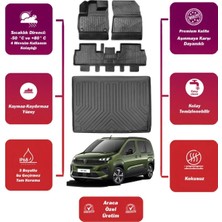Peugeot Rifter 2021 Model  Bagaj Havuzu+4d Araca Özel Havuzlu Paspas Takımıı Maxii