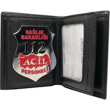 Sağlık Bakanlığı 112ACİL Servis Cüzdan Hakiki Deri