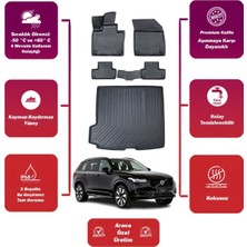 Volvo XC90 2022 Model 7 Koltuk Bagaj Havuzu+4d Araca Özel Havuzlu Paspas Takımıı Maxii