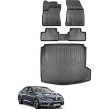 Renault Megane 4 Sedan 2023 Model Sağ Cepli Bagaj Havuzu+Araca Özel Üretim 3D Havuzlu Paspas