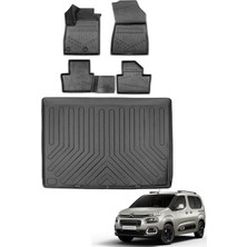 Citroen Berlingo 2019 ve Sonrası Bagaj Havuzu+Araca Özel Üretim 3D Havuzlu Paspas Takımı