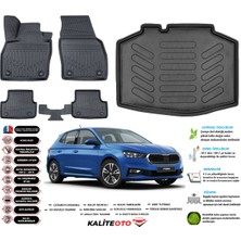 Skoda Fabia 2025 Model Esnek Bagaj Havuzu Araca Özel Siyah Paspas Takımı