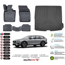 Volvo V90 2019 Model Esnek Bagaj Havuzu Araca Özel Siyah Paspas Takımı