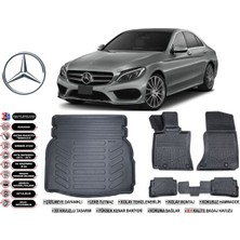 Mercedes C Serisi W205 2018 Model Rampalı Bagaj Havuzu Araca Özel Siyah Extra Havuzlu Paspas Takımı