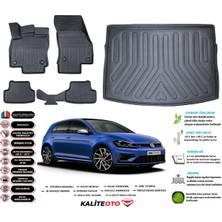 Volkswagen Golf 7 2013 Model Esnek Bagaj Havuzu Araca Özel Siyah Paspas Takımı