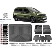 Peugeot Rifter 2019 Model Seperatörlü Bagaj Havuzu Araca Özel Siyah Ekstra Havuzlu Paspas Takımı