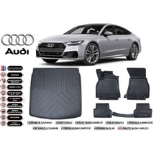 Audi A7 2025 Model Bagaj Havuzu Araca Özel Siyah Havuzlu Paspas Takımı Sett