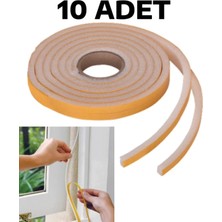Pro İthalat 10 Adet Kapı Pencere Isı Yalıtım Süngeri Yapışkanlı Pencere Rüzgar Bandı 18MM x 2,5 mt