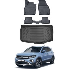 Volkswagen T-Cross 2024 Model Alt Bagaj Havuzu Araca Özel Siyah Paspas Takımı