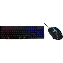 Everest KM-G77 X-Vayne Gökkuşağı Zemin Aydınlatmalı Gaming Klavye Mouse Set
