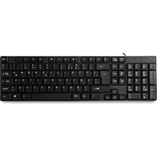 Everest KB-741Q  Siyah-Gri USB 2 Metre Bakır Kablolu USB Q Klavye