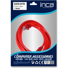 Inca ICAT6-01TK 1mt 24AWG Cat6 Utp Patch Kablo Kırmızı