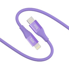 Bix BXSC1CL 60W Type-C To Lightning Silikon Şarj ve Data Kablosu 1.2 Metre,lavanta