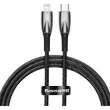 Baseus Glimmer Series Siyah CADH000001 1mt 20W Type-C To Lightning Şarj Kablosu Örgülü