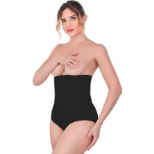 Siyah Emay 2080 Yüksek Bel Çıtçıtlı Slip Korse