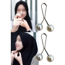 Techno Station 12 Adet Tesettür Eşarp ve Şal Klipsi Inci Metal 12LI Eşarp Türban Sabitleyici Aparat Klips